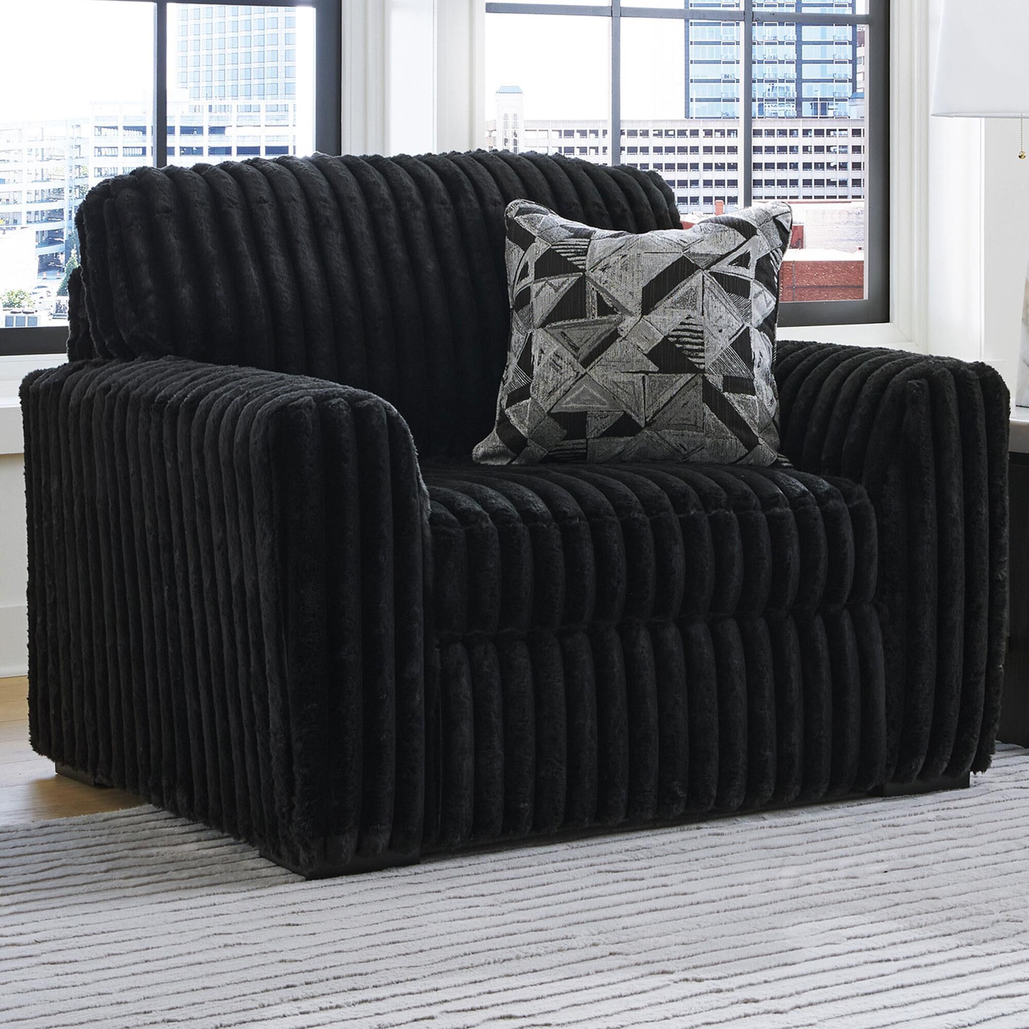 Ashley Midnight-Madness Chair and a Half in Onyx