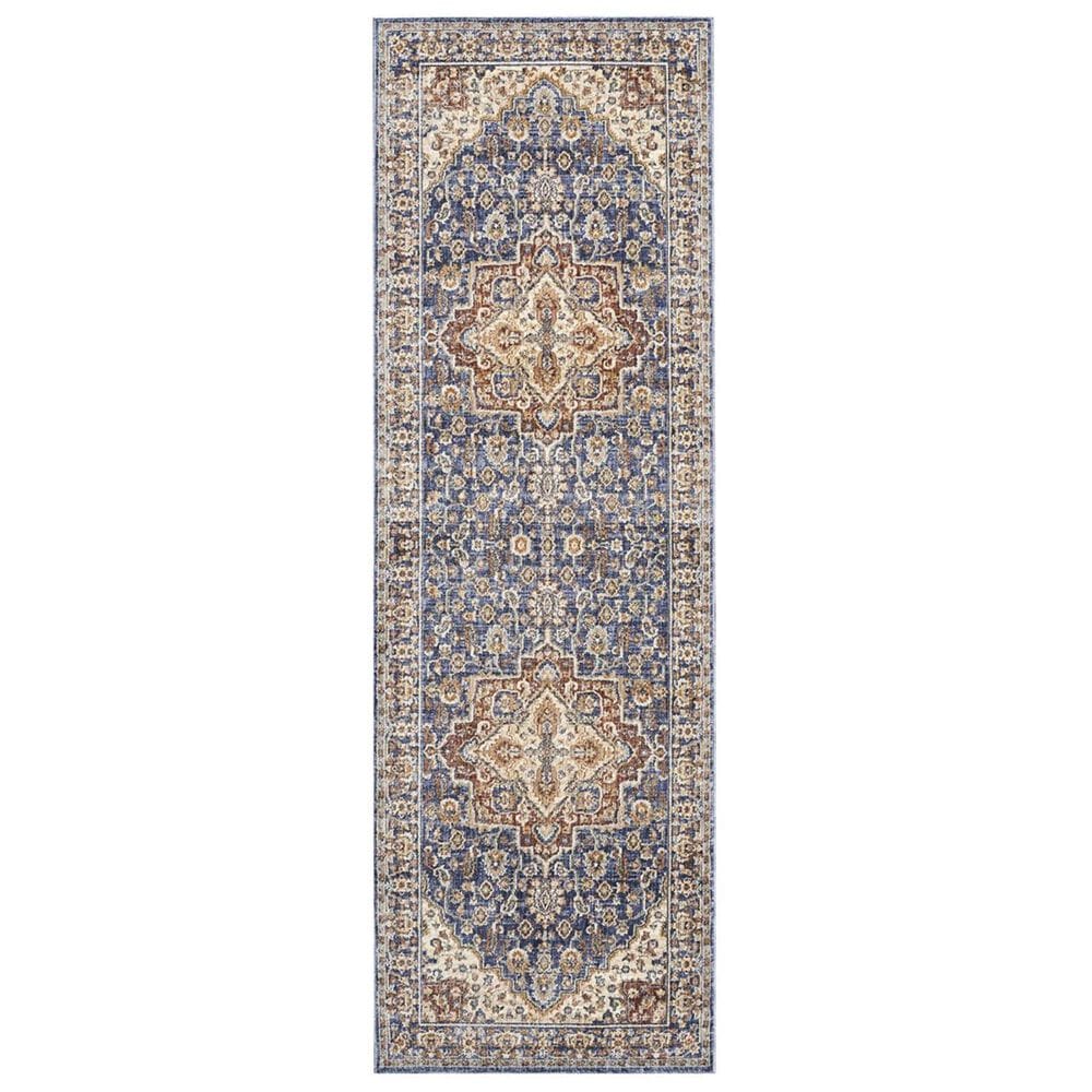 Nourison Lagos LAG01 2"3" x 7"6" Blue Runner, , large
