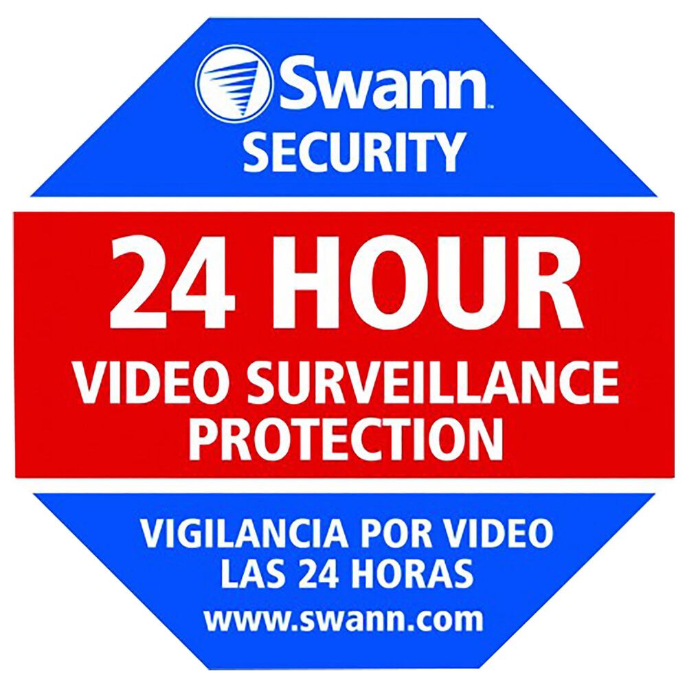 Swann Security Yard Stake Warning Sign in Blue and Red, , large
