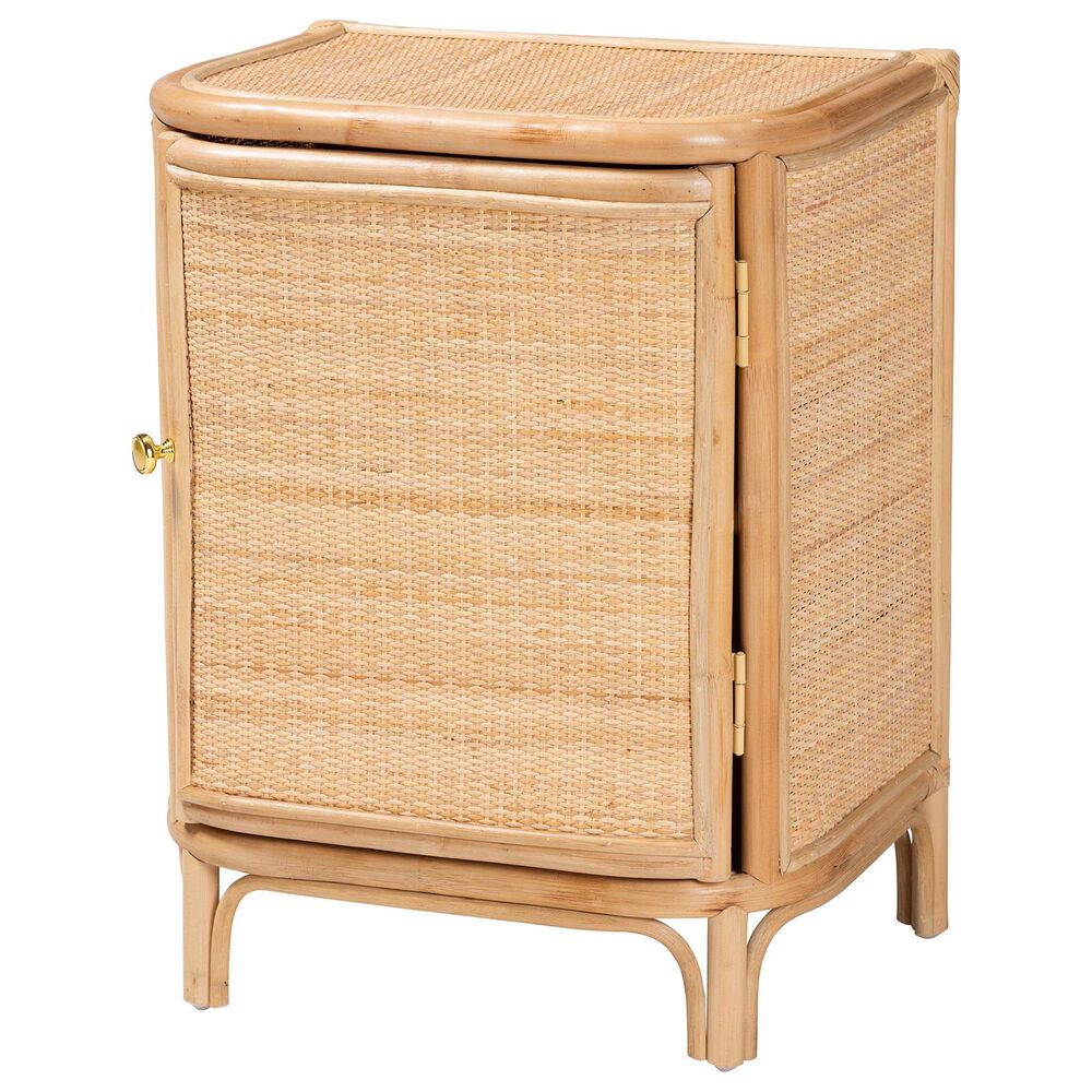 Baxton Studio Kiara 2-Shelf Nightstand in Natural, , large