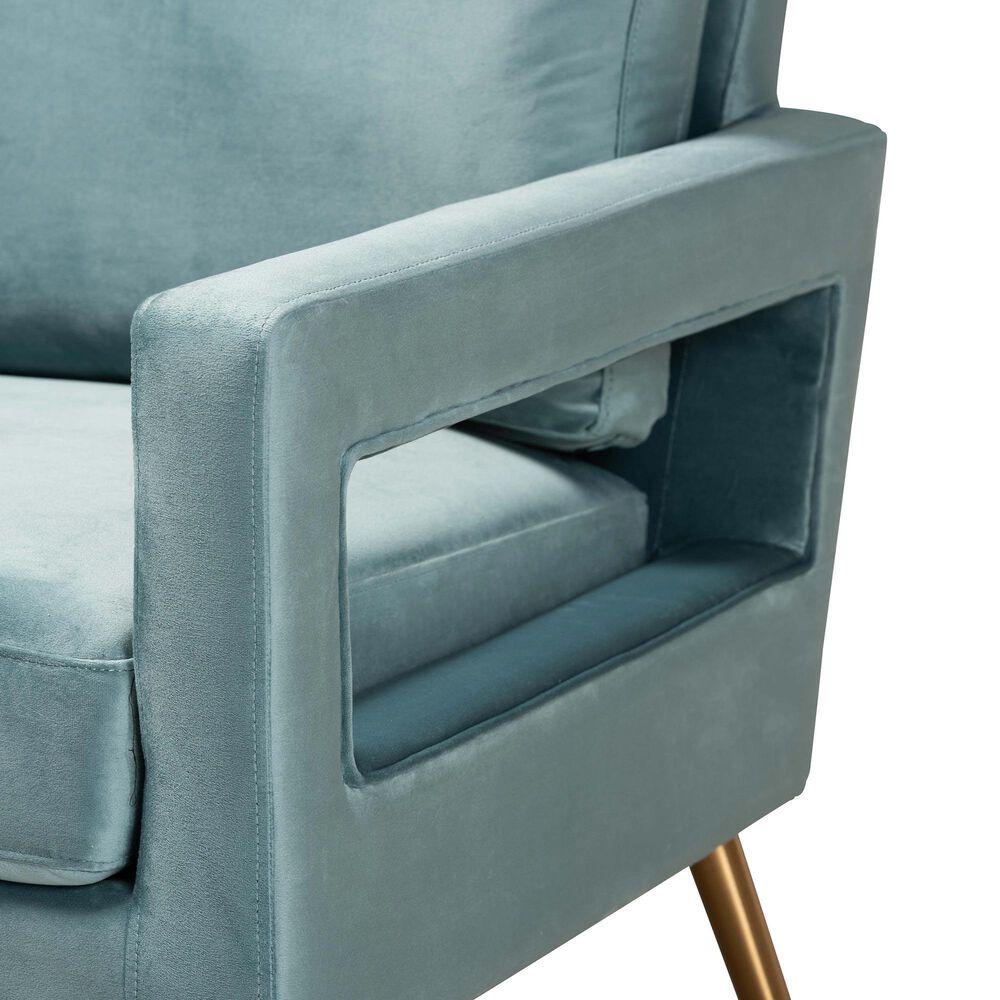 Baxton Studio Leland Arm Chair in Light Blue, , large