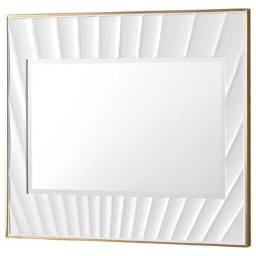 James Martin Vanities Le Soleil 36" Rectangular Mirror in Matte White and Gold, , large