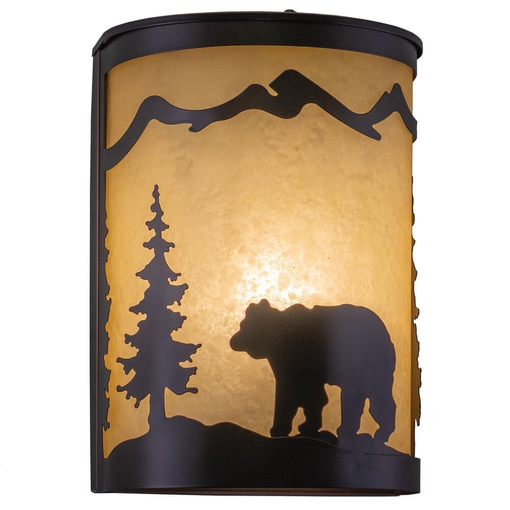 Vaxcel Bozeman 1-Light Bear Wall Sconce in Burnished Bronze, , large