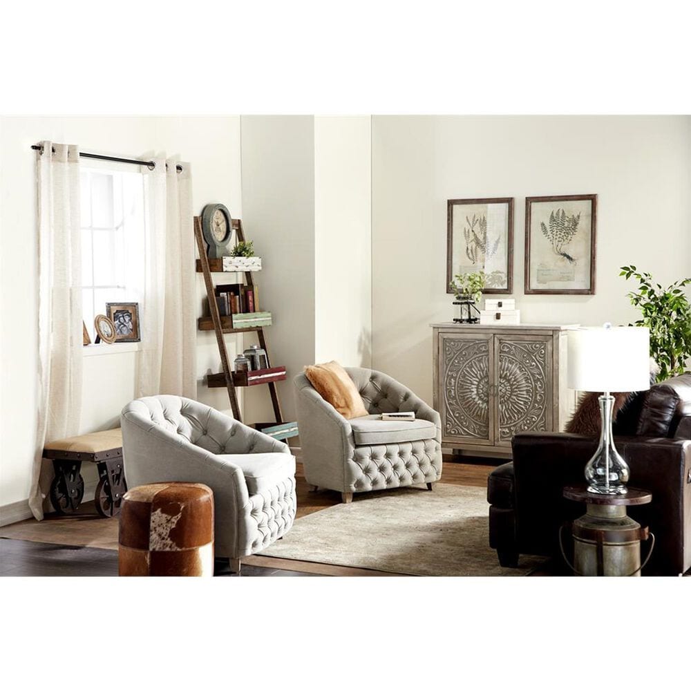 Maple and Jade 4-Shelf Storage Shelving Unit in Distressed Brown, , large