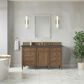 James Martin Brittany 60" Single Bathroom Vanity in Pecan with 3 cm Parisien Bleu Silestone Top, Rectangular Sink and FreePower Wireless Charger, , large