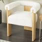 Maple and Jade Curved Back Accent Chair in Cream, , large
