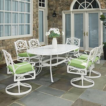 Homestyles Sanibel 7-Piece Dining Set with Swivel Chairs in White, , large
