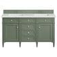 James Martin Vanities Brittany 60" Double Bathroom Vanity in Smokey Celadon with 3 cm Ethereal Noctis Quartz Top and Rectangular Sinks, , large