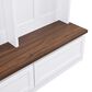 HOMLUX 6-Hook Hall Tree with Wood Grain Bench in White, , large