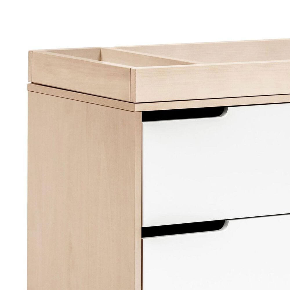 Babyletto Hudson 3 Drawer Changer Dresser in Washed Natural and White, , large