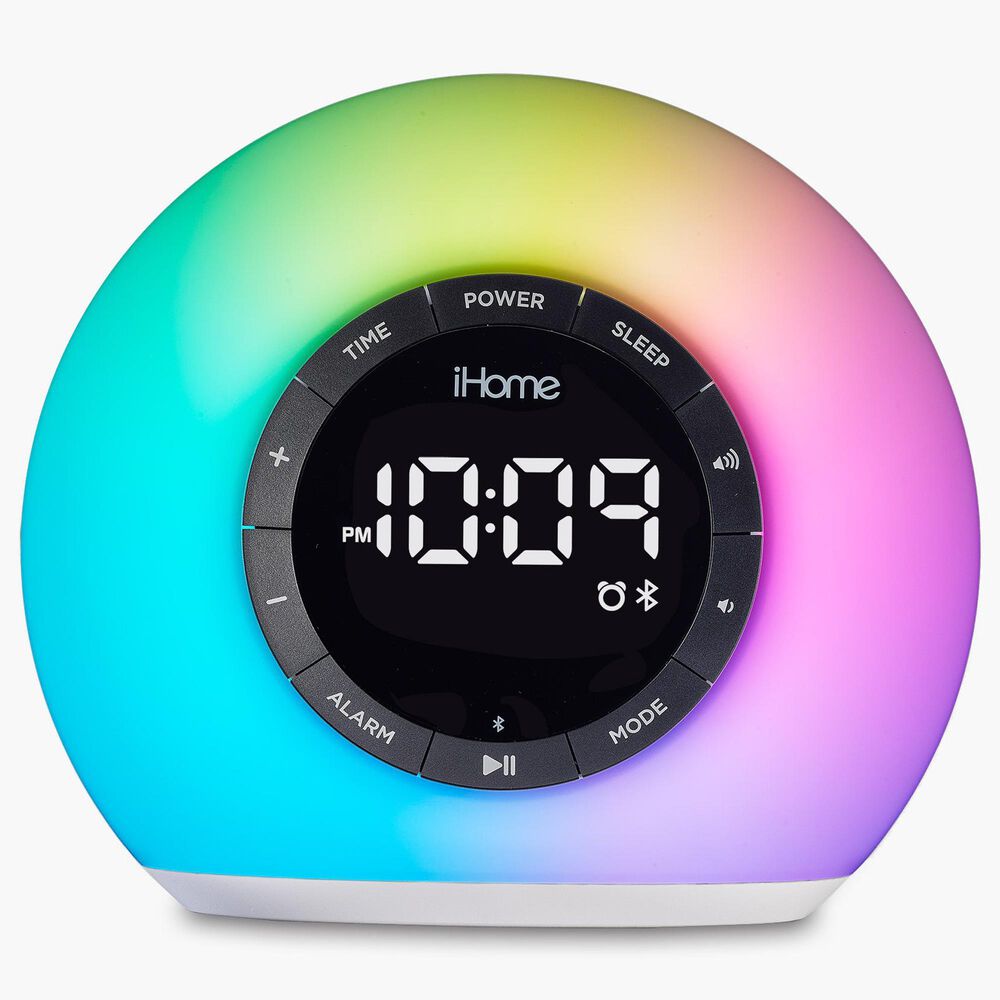 iHome Sunrise Alarm Clock Radio with Bluetooth Speaker in White, , large