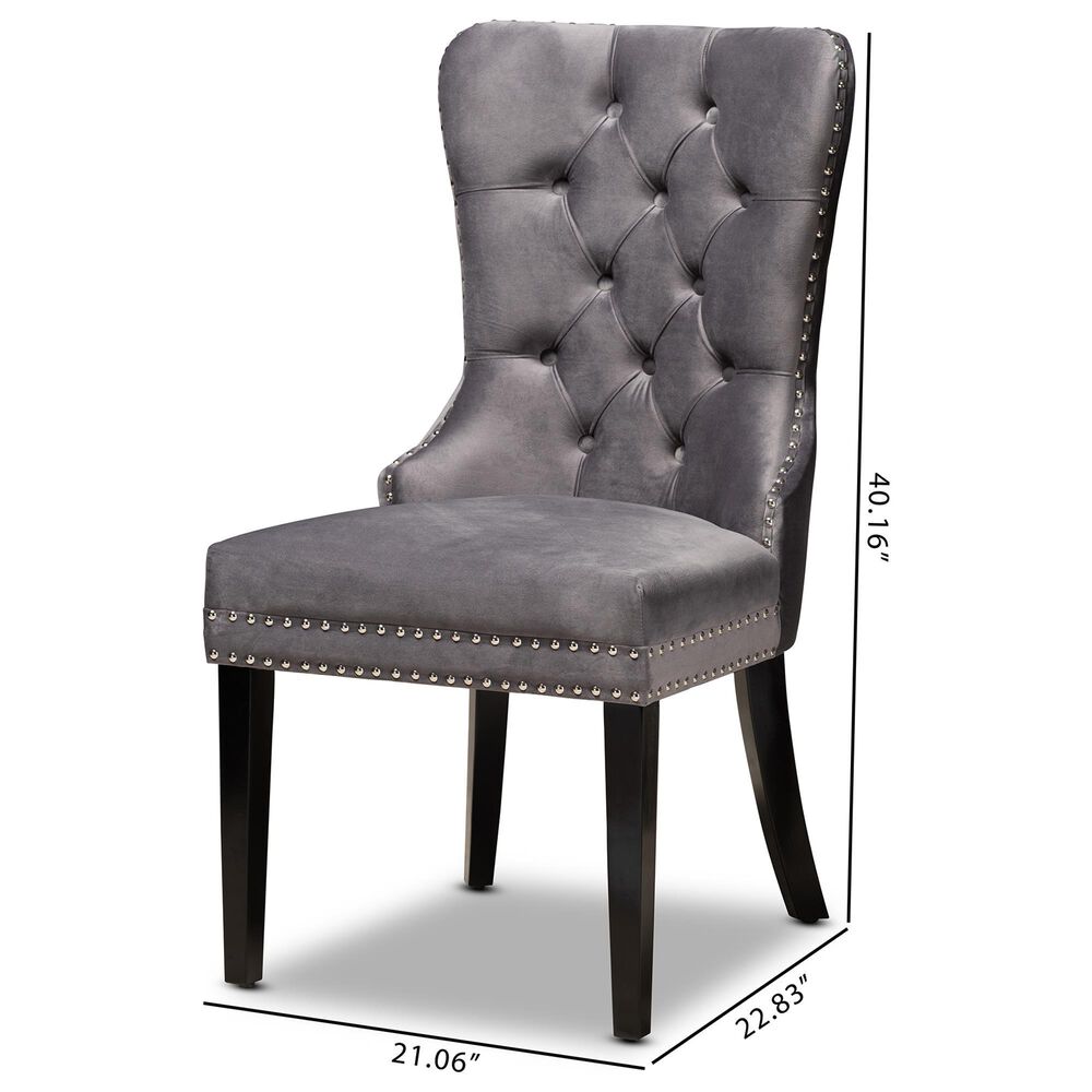 Baxton Studio Remy Side Chair with Grey Cushion in Espresso (Set of 2), , large