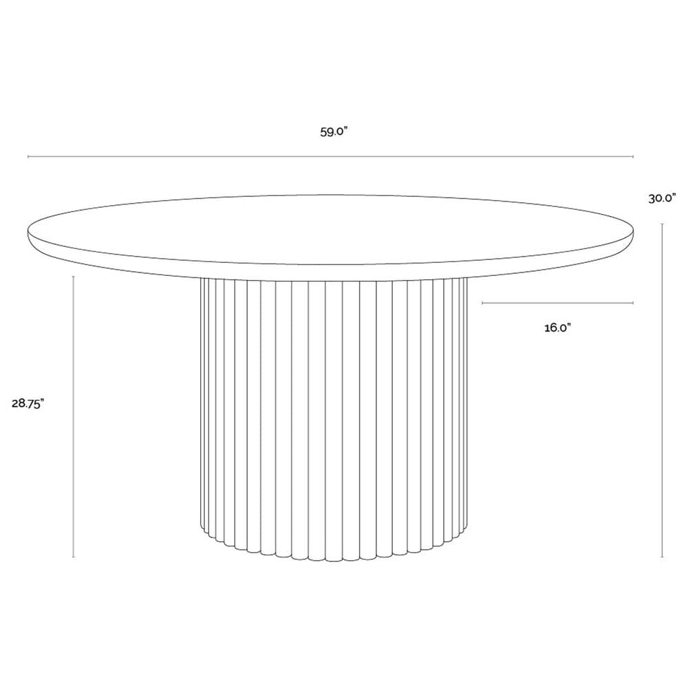 37B Banyan and Cavoli 5-Piece Round Dining Set in Cream and Dark Brown, , large