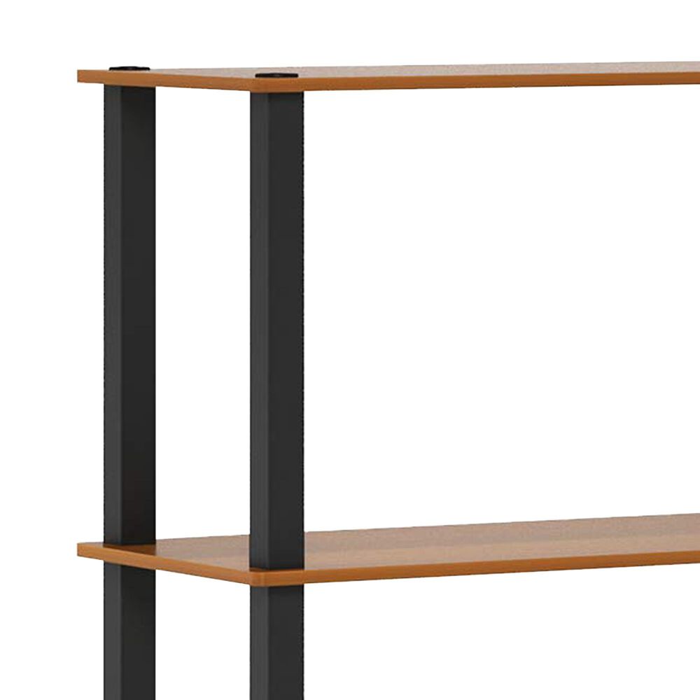 HOMLUX 5-Tier Display Rack in Light Cherry and Black, , large