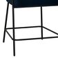 Linon Home Decor Prestwick Counter Stool with Navy Cushion in Black (Set of 2), , large