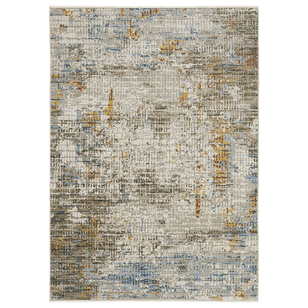 Oriental Weavers Bauer Stressed Abstract 2"3" x 7"6" Beige Runner, , large