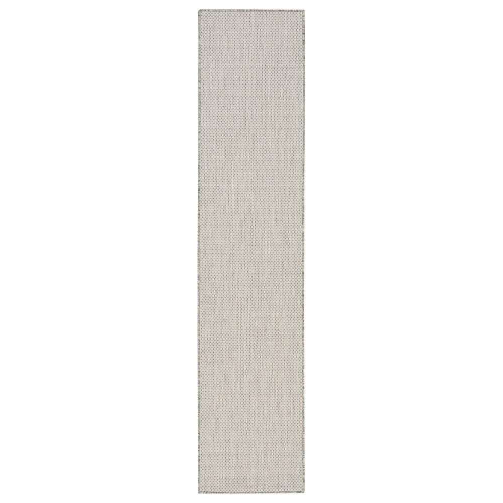 Nourison Courtyard Ivory and Silver 2"2" x 8" Indoor/Outdoor Runner, , large