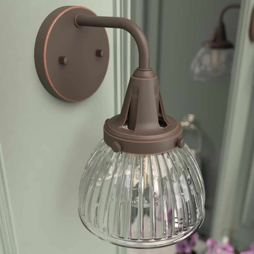 Hunter Cypress Grove 1-Light Wall Sconce in Onyx Bengal, , large
