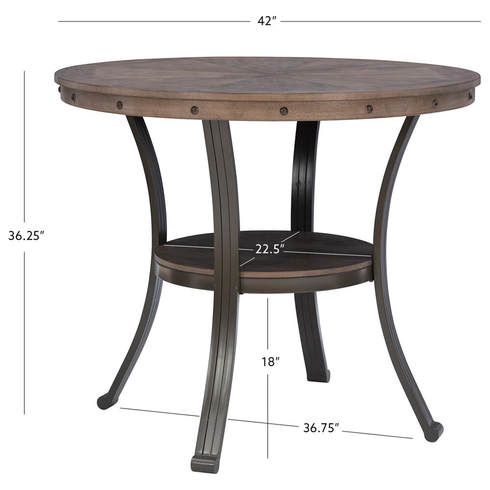 Linon Home Decor Franklin Counter Height Table in Pewter and Grey - Table Only, , large