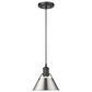 Golden Lighting Orwell 1-Light Small Pendant with Pewter Shade in Matte Black, , large