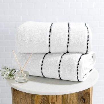 Timberlake Lavish Home Zero Twist 2-Piece Towel Set in White and Black, , large