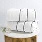 Timberlake Lavish Home Zero Twist 2-Piece Towel Set in White and Black, , large