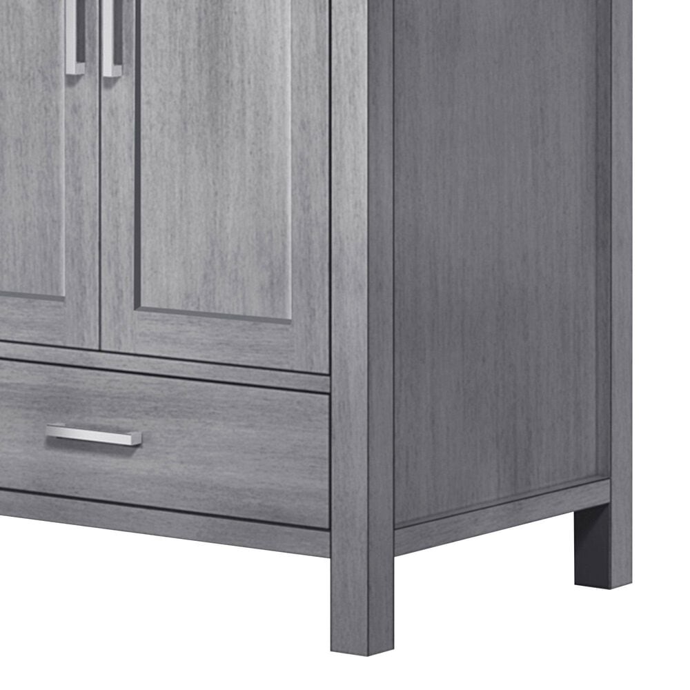 Lexora Home Jacques 80&quot; Double Bathroom Vanity in Distressed Grey with 2 cm White Cultured Marble Top and Rectangular Sinks, , large