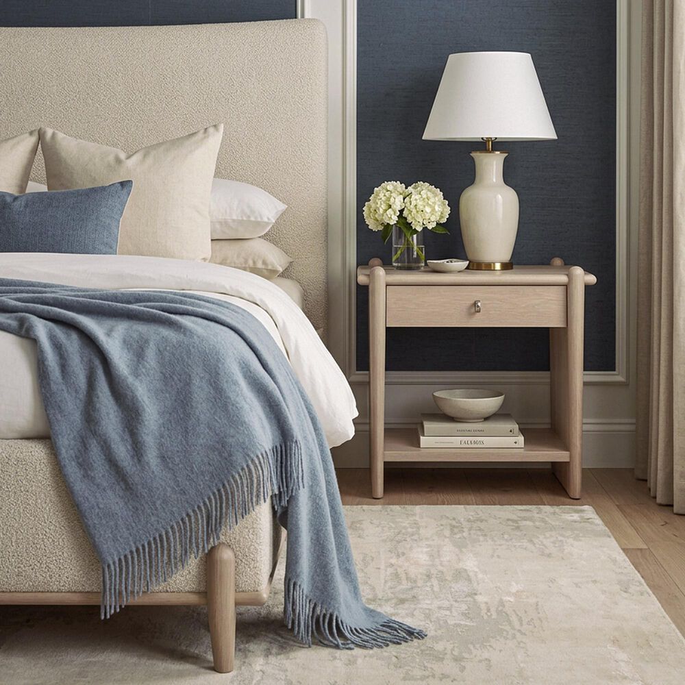 Stickley Furniture Lucerne Open Nightstand in Sunwashed Linen, , large
