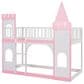 Hearth and Haven Twin over Twin Castle Bunk Bed in Pink, , large