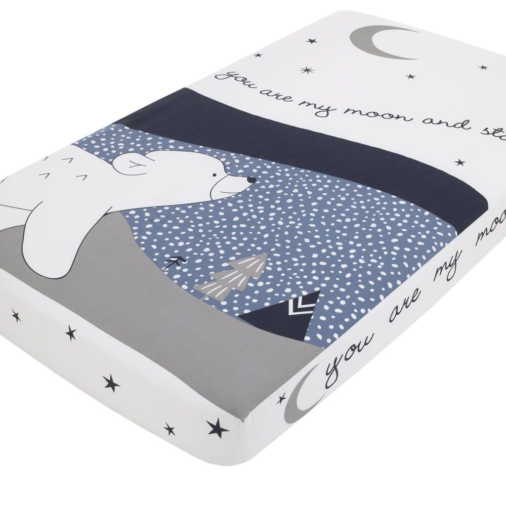 Crown Crafts Fitted Crib Sheet in Blue, , large