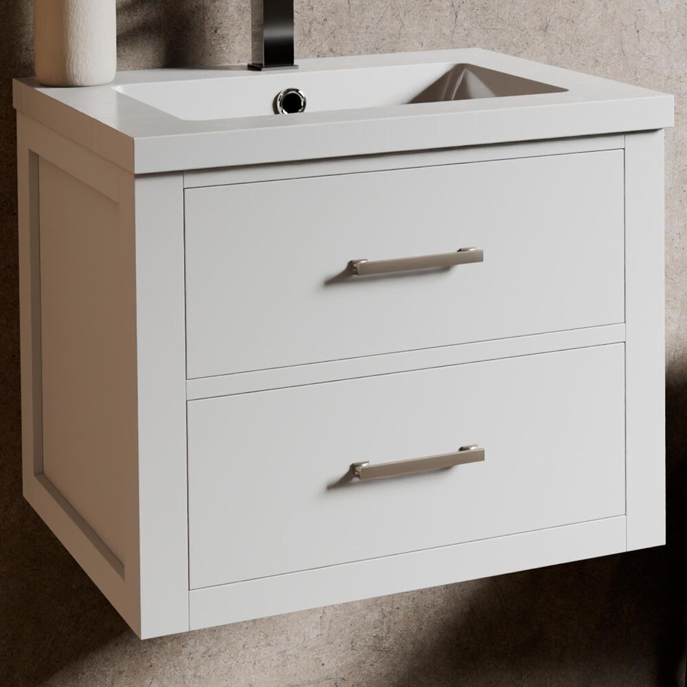 Lexora Home Castor 24" Single Bathroom Vanity in White with White Acrylic Top and Rectangular Sink, , large