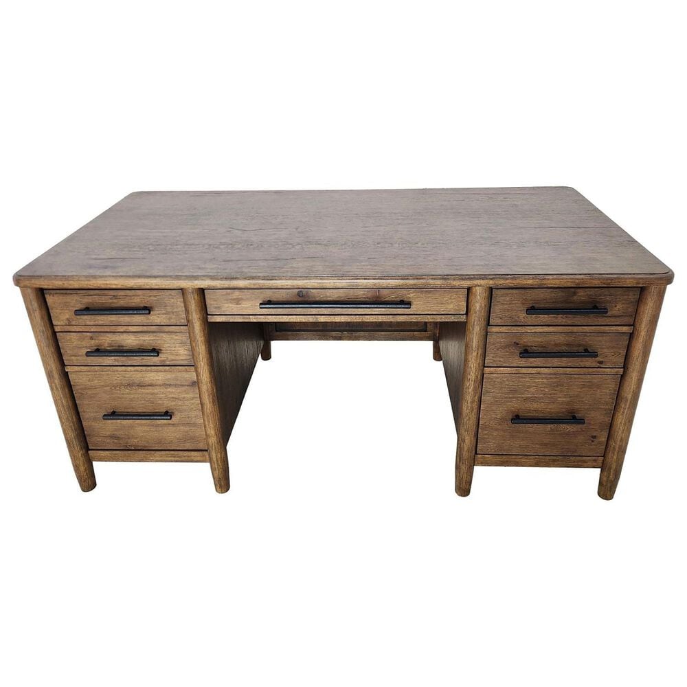 Riverside Furniture Calhoun Executive Desk in Whiskey Oak, , large