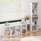HOMLUX 5-Tier Reversible Bookshelf with Decorative Open Shelves in White, , large