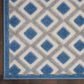 Nourison Aloha ALH26 2"8" x 4" Blue and Grey Indoor/Outdoor Area Rug, , large