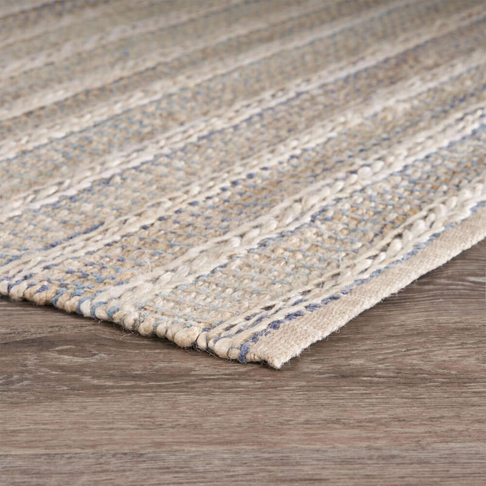 L&amp;R Resources Bleached Naturals 2&#39; x 3&#39; Blue Area Rug, , large