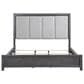 New Heritage Design Odessa Queen Upholstered Bed with Two Nightstands in Charcoal and Silver, , large