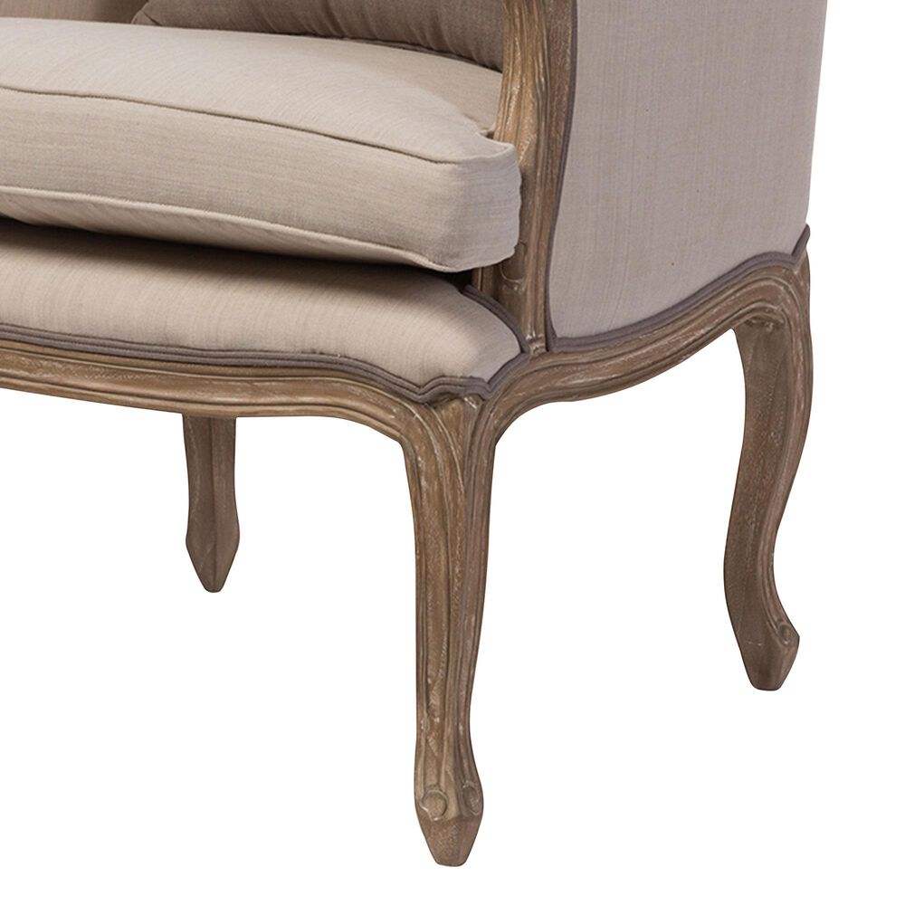 Baxton Studio Oreille Arm Chair in Beige, , large