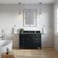 James Martin Vanities Brittany 48" Single Bathroom Vanity in Black Onyx with 3 cm Parisien Bleu Quartz Top and Rectangular Sink, , large