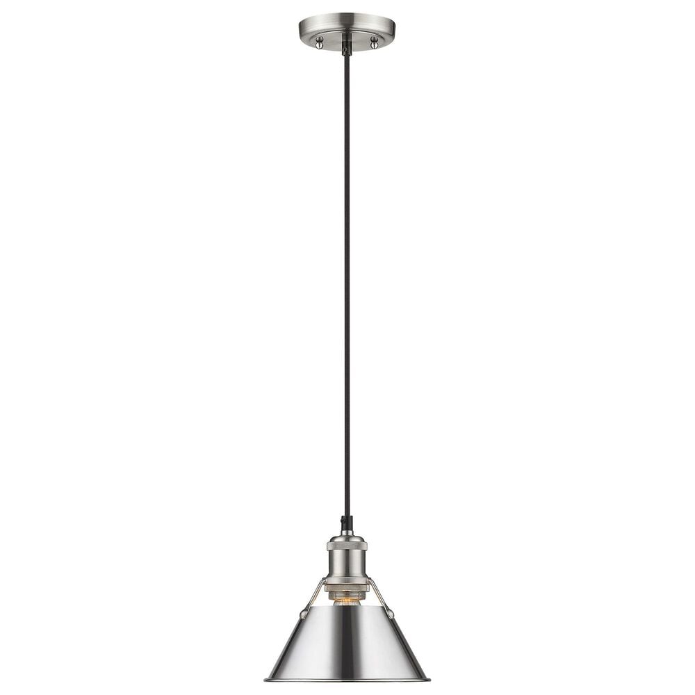 Golden Lighting Orwell 1-Light Small Pendant with Chrome Shade in Pewter, , large