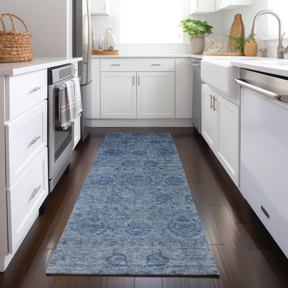 Dalyn Rug Company Burano BU8 2&#39;3&quot; x 7&#39;6&quot; Blue Indoor/Outdoor Runner, , large