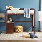 Walker Edison Adyn Twin Loft Bunk Bed with Desk in Walnut, , large