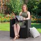 CorLiving Parksville Patio Sectional Armchair in Black/Ash Gray, , large