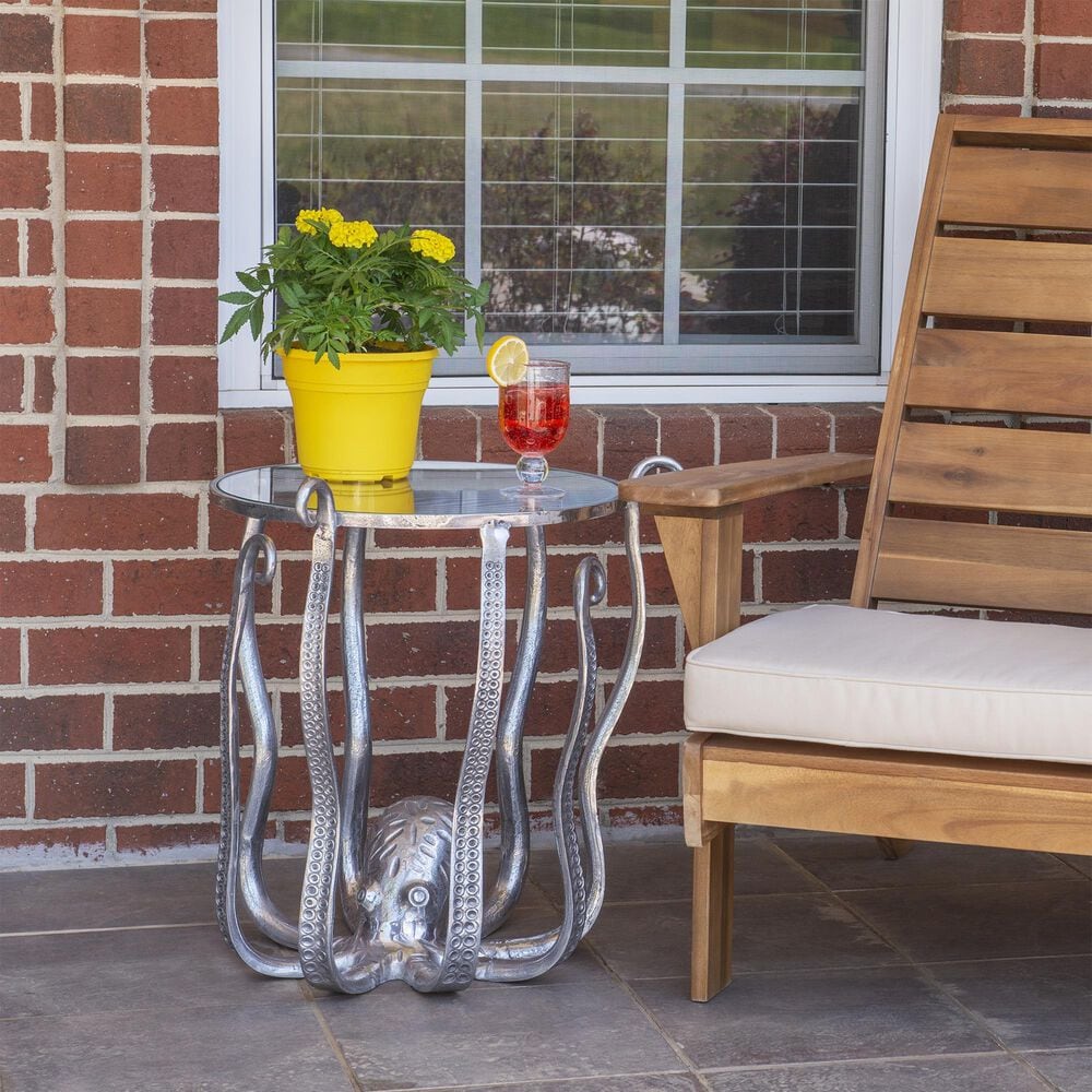 Linon Home Decor Octiana Octopus End Table in Silver, , large