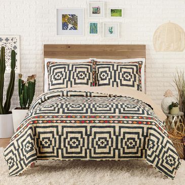 Peking Handicraft Hypnotic 3-Piece Full/Queen Quilt Set in Black, , large