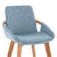 LumiSource Cosmo Arm Chair with Blue Noise Fabric Cushion in Walnut, , large