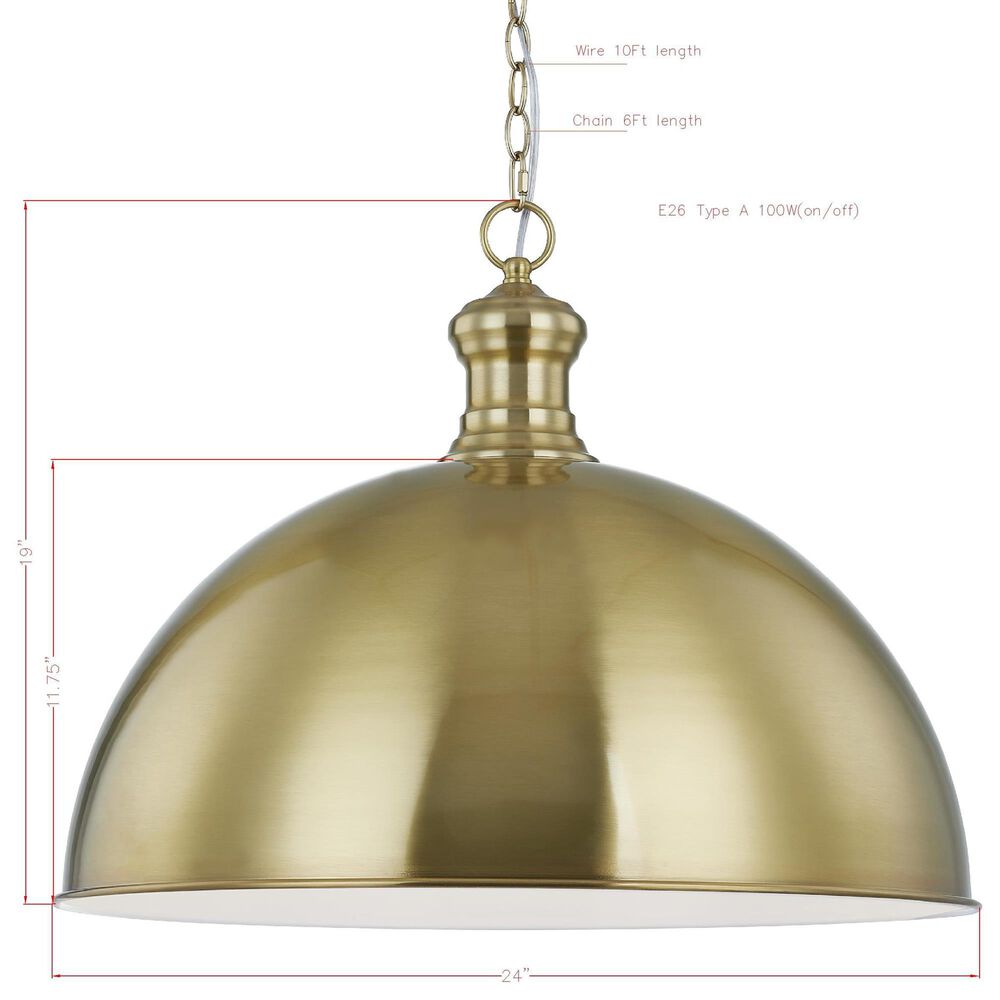 Southern Lighting Petra 1-Light Pendant in Brass, , large