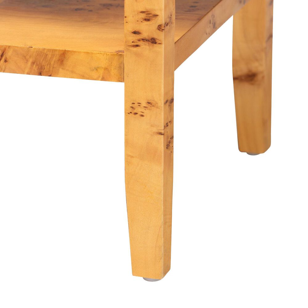 Baxton Studio Ghina 1-Drawer Nightstand in Light Mappa Burl, , large