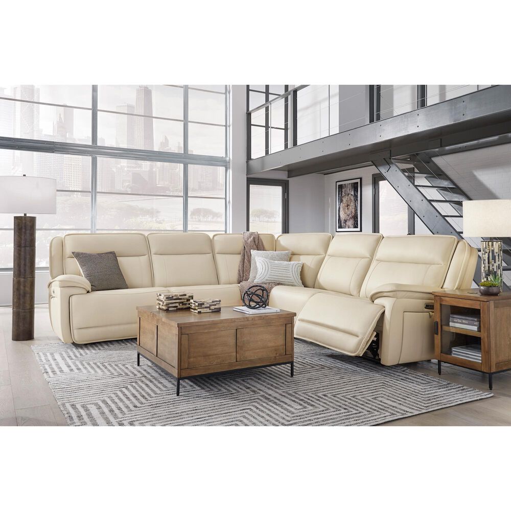 Ashley Double Deal 5-Piece Power Symmetrical Reclining Sectional in Almond, , large