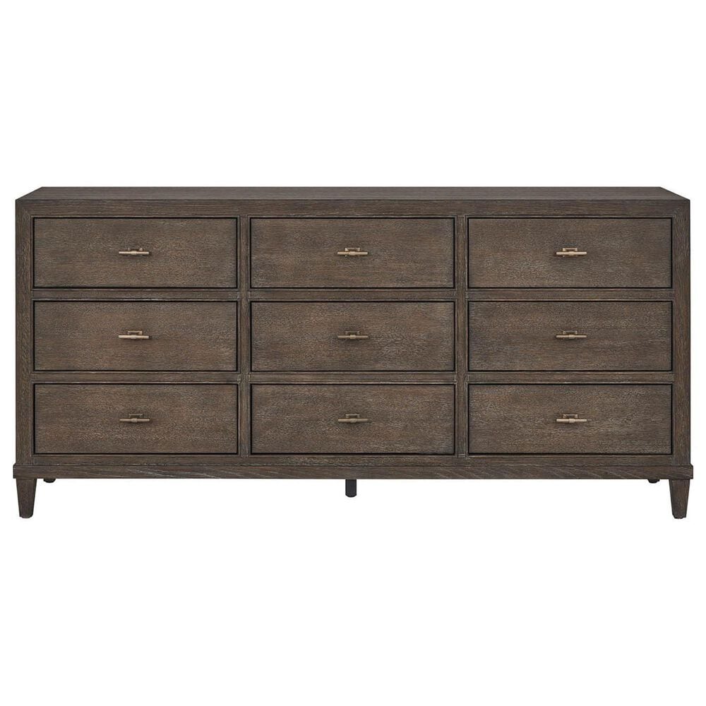 Furniture Worldwide Montclair 4-Piece Queen Panel Bedroom Set in Embossed Cocoa and Smoked Gold, , large