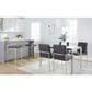 Lumisource Fuji Side Chair with Black Faux Leather Cushion in Brushed Stainless Steel (Set of 2), , large